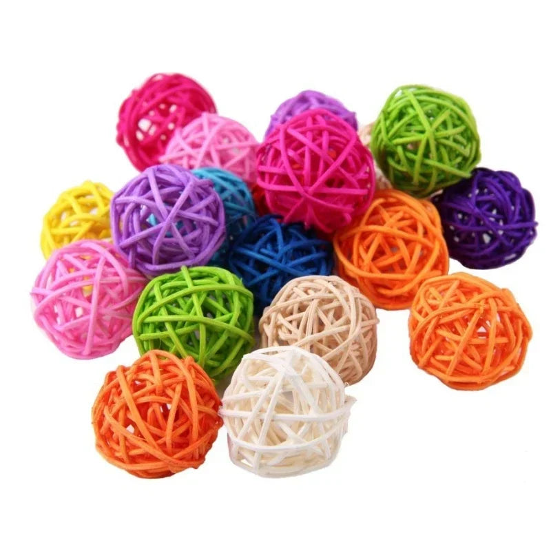 5pcs Bird Rattan Ball Toy - Chewing & Playing for Parrots & Budgies
