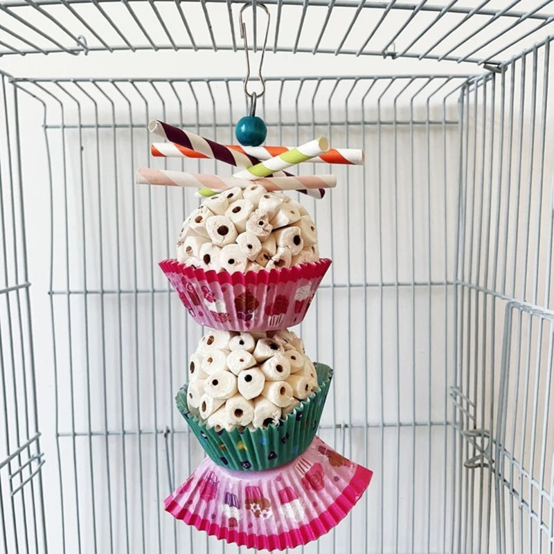Natural Sola Balls Bird Chewing Toy - Foraging Fun for Cockatiels & Parakeets