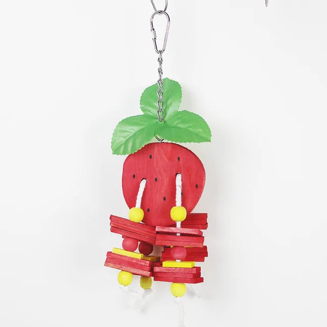 Colorful Wooden Bird Toy - Chewing & Playing Pet Toy for Parrots