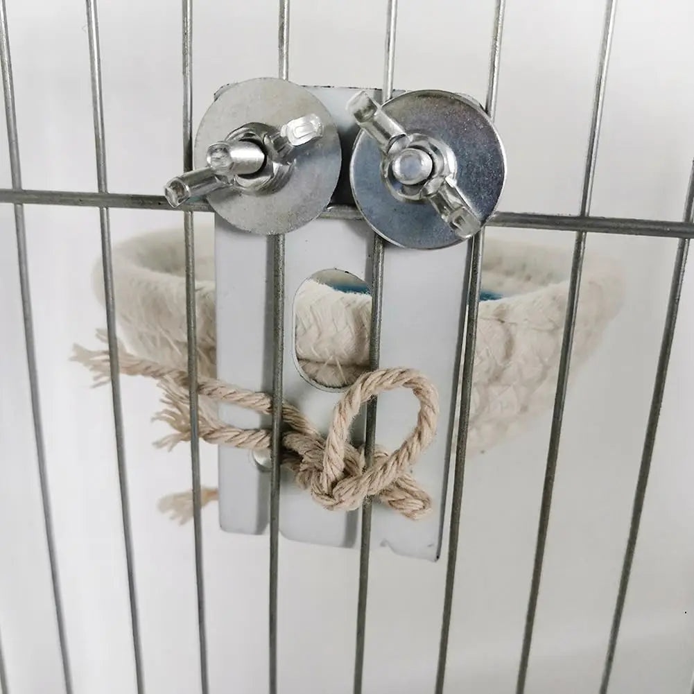 Handmade Cotton Rope Bird Breeding Nest - With Hooks, For Budgie & Parakeet