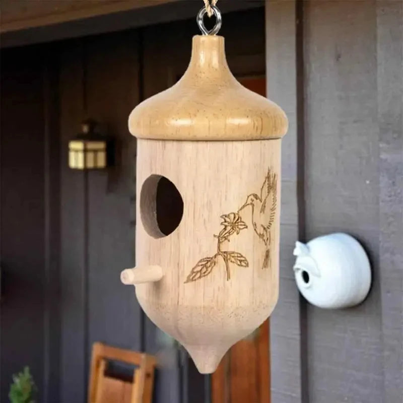 木製蜂鳥屋－戶外花園裝飾與野生鳥類巢穴