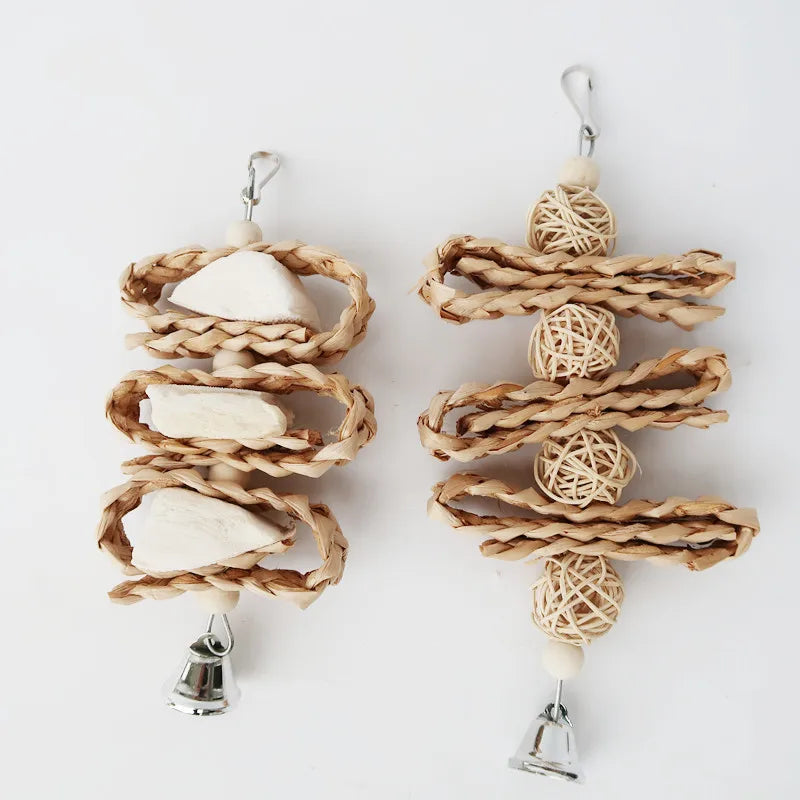 Natural Bird Chew Toys - Parrot Bite, Swing, Climb