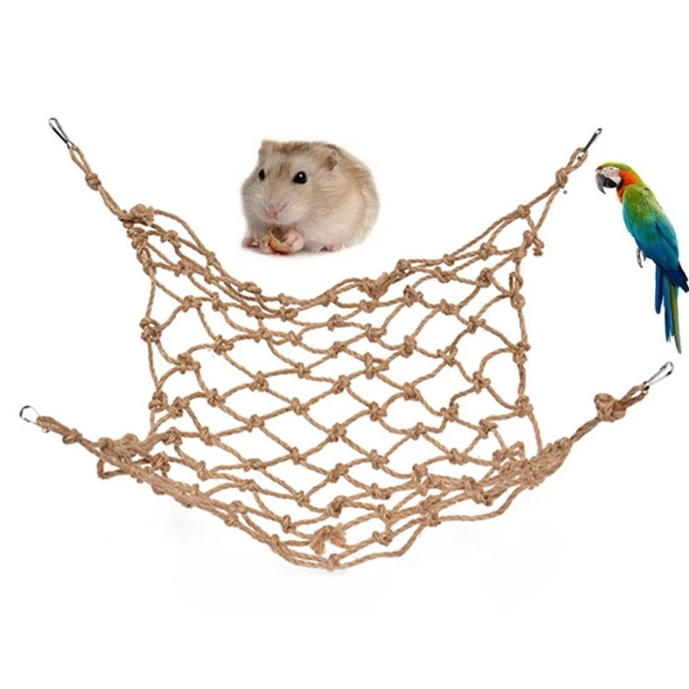 Parrot Swing & Climbing Net - 30x20cm Hammock, Stand Ladder, Chewing Gym Toys