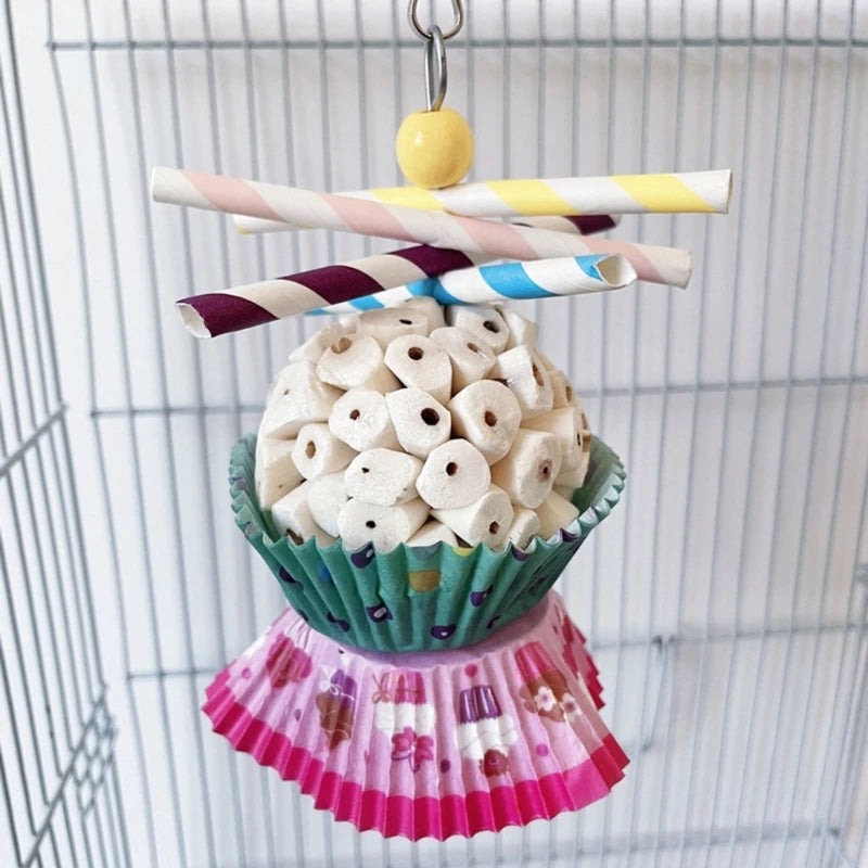 Natural Sola Balls Bird Chewing Toy - Foraging Fun for Cockatiels & Parakeets