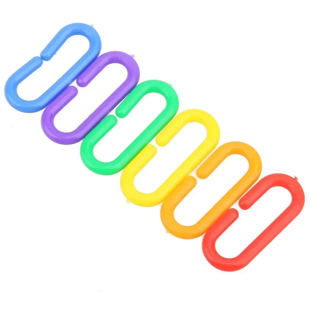 100Pcs Parrot Chewing Plastic Toys Set - Fun and Safe for Birds
