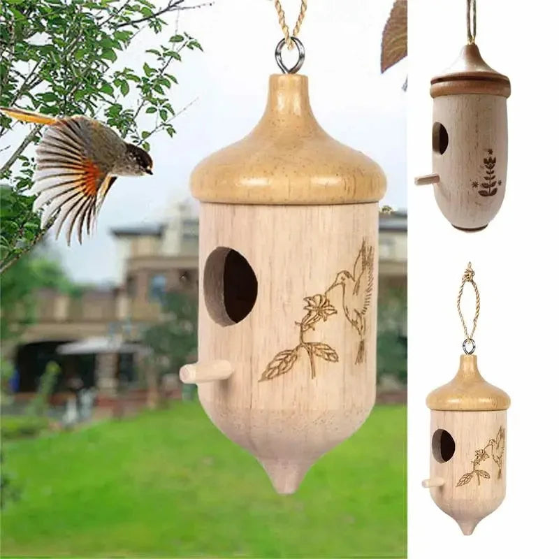 木製蜂鳥屋－戶外花園裝飾與野生鳥類巢穴