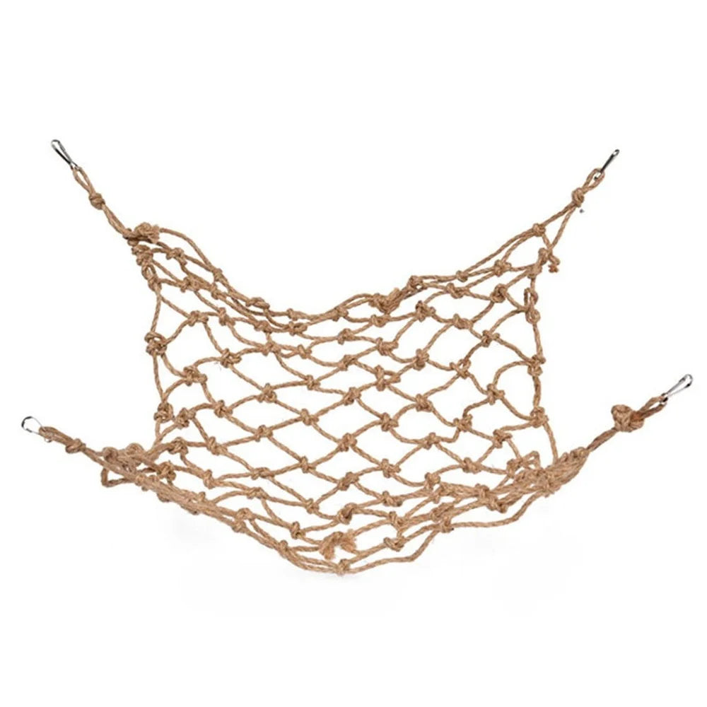 Parrot Swing & Climbing Net - 30x20cm Hammock, Stand Ladder, Chewing Gym Toys